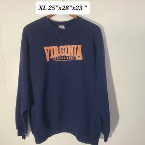 Vintage 90s Virginia Cavaliers Navy Blue Men's XL Sweatshirt VGUC